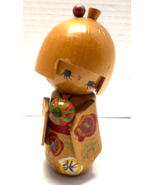 Vintage Japanese KOKESHI Wooden Girl Doll 4 3/4&quot; - $24.75