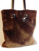 KIKO Traditional Goods Handbag Tote Brown Fur and Leather - £47.48 GBP