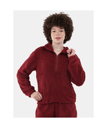 No Boundaries Half Zip Plush Pullover with Pockets, Women's and Women's ... - $7.00
