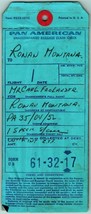 1952 Pan American Airlines Unaccompanied Baggage Check TIcket Tag - £12.67 GBP