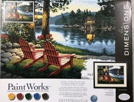 Dimensions Paint Works Paint By Number Kit 20&#39;&#39; x 14&#39;&#39; Adirondack Evening - £10.36 GBP