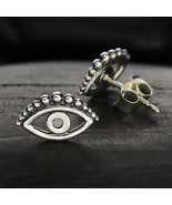 Sterling Silver Evil Eye Post Earring 6x10mm - €36,21 EUR