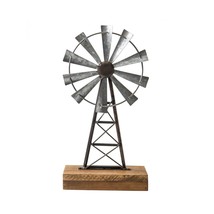 Farmhouse Windmill Table Top Decor Metal Galvanized Vintage Desk And Shelf,Decor - £40.92 GBP