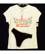 New CALVIN KLEIN sz M Sleep Teeshirt black Thong Panties Med - £10.99 GBP