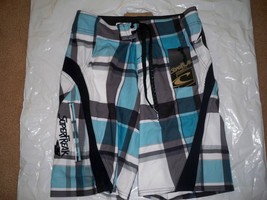 Men's Guys O'neill Superfreak Blue Plaid Board Shorts Swim Suit New $65 - $38.99