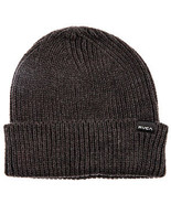 RVCA CUFFED BASED SLOUCH GUYS MENS BEANIE TOQUE HAT DARK GREY CHARCOAL  NEW - £15.97 GBP