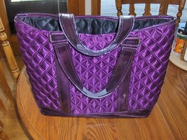 Marc Jacobs Tote Bag Quilted Purple Flawed Handles - £32.14 GBP