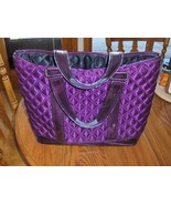 Marc Jacobs Tote Bag Quilted Purple Flawed Handles - £31.63 GBP