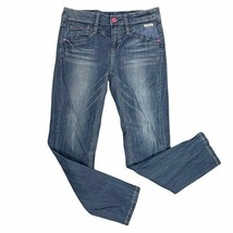Et Boite Denim Jeans Jeggings 28 Mid Rise Skinny Cropped Med Wash Stretch - $25.97