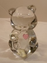 Vintage Collectible Fenton Clear Glass Birthstone Bear Figurine 1980&#39;s - $17.82