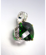 Designer Style Silver Gold Balinese Filigree Emerald Green CZ Crystal Pe... - £21.57 GBP