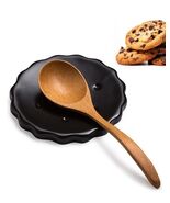 Black 5 Inch Cracker-Shaped Spoon Rest Heat-Resistant Kitchen Accessory - $5.02 CAD