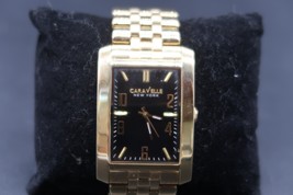Caravelle New York Bulova Men&#39;s 44A103 Analog Quartz Watch Gold Tone Kee... - $100.00