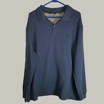 Club Room Mens Polo Shirt XL Long Sleeve Blue Logo - $13.63