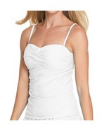 Women&#39;s Nine West Twist Bandeau Tankini Top, Size: Large, White - $274.88 MXN