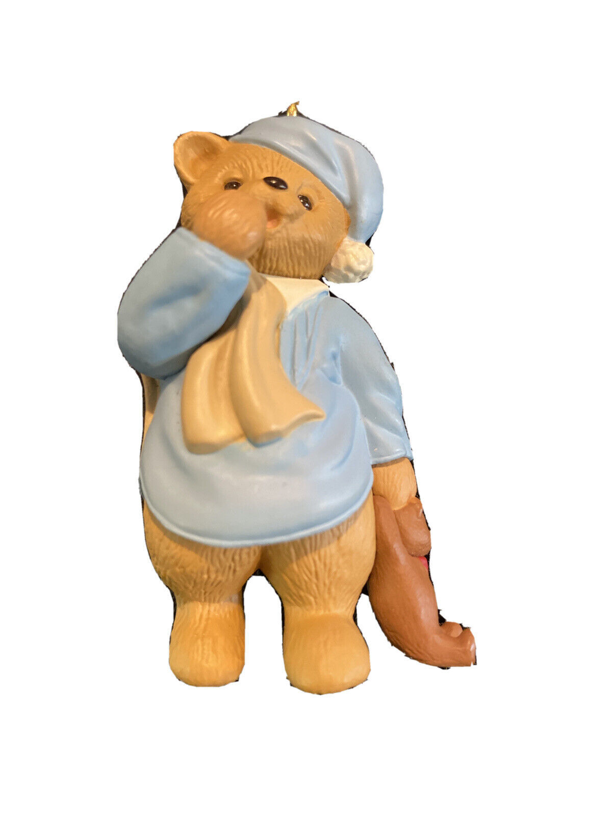 Hallmark Ornament Waiting Up for Santa Sleepy Bear Pajamas Christmas Eve... - $3.15