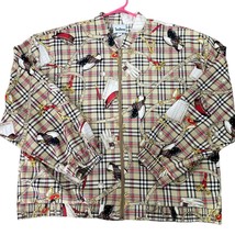 Tee Time Vintage Golf Novelty Bomber Jacket Mens P/Small Zip Up Long Sle... - $36.00