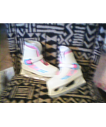 girls ice skates Lange brand Li&#39;l Angel size 10-11 white pink light blue - $340.23 MXN