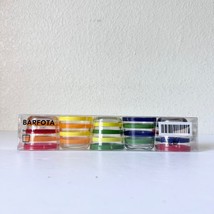 NEW IKEA Barfota Striped Glass 2&quot; Tealight Cups Set of 5 Rainbow Shot Glasses - £9.30 GBP