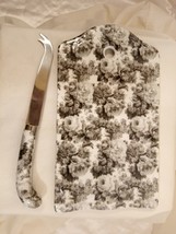 Formalities by: Baum Bros Black &amp; White Floral Toile Cheese Cutting Board Knife - £25.60 GBP