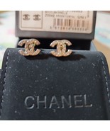 Authentic Vintage Chanel Iconic CC Logo Design Crystal Encrusted Silver ... - £369.91 GBP