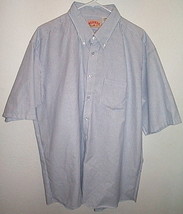 Mens NWOT Red Kap Blue White Stripe Short Sleeve Shirt Size 18 1/2 - $9.95