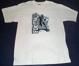 Mens NWOT Gildan White Football Short Sleeve T Shirt Size L - $7.95