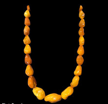 Antique Butterscotch Amber Bead Necklace 79 Grams 24” - £707.89 GBP