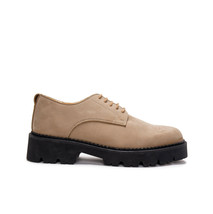 Vegan shoe derby flat casual smart ridged sole water resistant breathable lined - £102.68 GBP