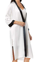 Linea Donatella Womens Satin Contrast Trim Wrap Size Small-Medium, Ivory Black - £28.45 GBP