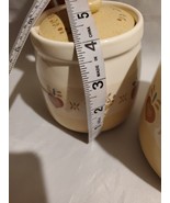 Two Stoneware Crock Canisters With Heartland Farmhouse Pattern Made In J... - $34.28 CAD