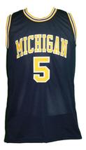 Jalen Rose #5 College Basketball Jersey Sewn Navy Blue Any Size - £27.93 GBP+