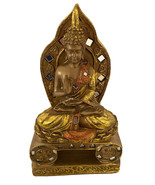 Vintage Gold Gilded Teaching Buddha 9x5 Inch With Embellishments Great G... - £28.10 GBP