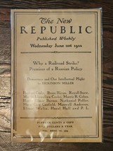 The New Republic Published Weekly, Wednesday June 21st 1922 Vol XXXI No 394 - $56.42 CAD
