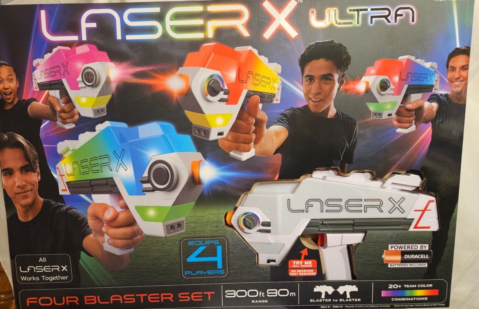 Primary image for Laser X Revolution Blaster  4 Pack Blaster to Blaster Play No Vest  Required Fun