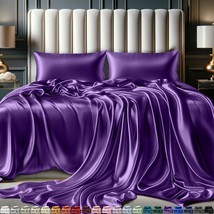 Decolure Satin Bed Sheets - 4 Piece Luxury Silky Queen Size Bedding Set,... - $41.95