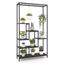 6-Tier Tall Plant Stand 71&quot; Metal Indoor Plant Shelf with 10 Hanging Hoo... - £131.56 GBP