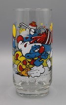 Vintage 1983 Clumsy Smurf 6&quot; Drinking Glass Peyo Libbey Glass Collector&#39;s Glass - £7.77 GBP