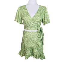 Shein Green Floral Skirt Set 2 Piece Size Small - £20.69 GBP