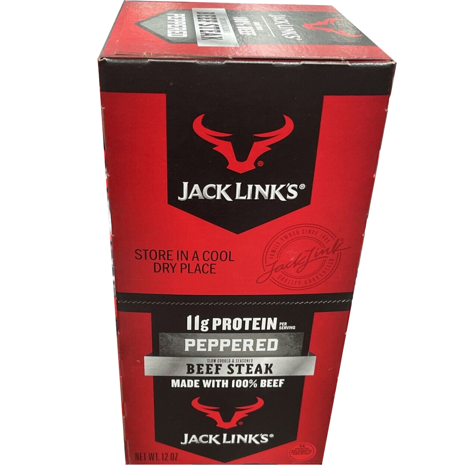 Primary image for Jack Link's Premium Cuts Beef Steak, Peppered, 1-Ounce (Pack of 12)