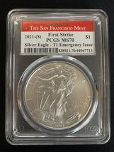 2021 S- American Silver Eagle- PCGS- MS70- First Strike- Type 1- Emergency Issue - £128.20 GBP