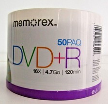 Memorex DVD+R 120 Minutes 4.7GB 16x Speed Recordable 50 Pack Blank Discs New - £10.97 GBP
