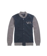 MEN&#39;S GUYS RVCA GRABBER VARSITY FLEECE BUTTON-UP LETTERMAN JACKET BLUE N... - $1,036.85 MXN
