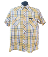 Rivers Australia Men’s Yellow &amp; White Check Short Sleeve Shirt Size S VTD - £15.55 GBP