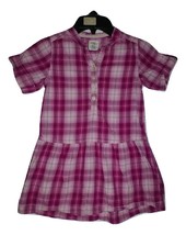 H&amp;M Girls Pink Plaid Short Sleeve Dress Size 110 4 Years - £8.64 GBP