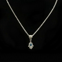 TINY HAMSA HAND OF FATIMA NECKLACE Kabbalah Evil Eye Charm Good Luck Pro... - €5,98 EUR