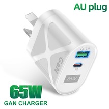 65W Gan Charger for Australia New Zealand AU Plug PD 33W Fast Charger QC 3.0 USB - £16.66 GBP