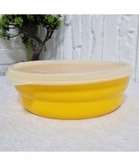Vintage Tupperware Yellow Shallow Bowl with Sheer Lid, Classic Retro Kit... - $29.53 CAD