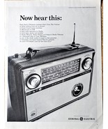 General Electric Radio Music AM FM Portable Transistor 1965 Vintage Prin... - $169.02 MXN