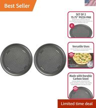 AirPerfect Nonstick 16” Pizza Pan - Set of 2 - Pizza Trays for Oven, Per... - $66.51